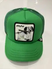 YOUTH SIZE Goorin Bros Playful Dog Green Trucker Hat - New With Tag