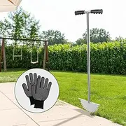 Lawn Edger Manual Half Moon Edging Shovel 37inch Long Handle Garden Lawn Edger Tool Stainless Steel Lawn Edge Cutter with Serrated Blades Gloves for Garden Beds Sidewalk Flower Bed Groove