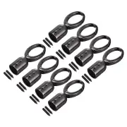 0.6" Cord End Cap Terminator Cord Finding for Tassel Jewelry Making 8Pcs Black