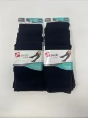 12 Pair Peds Ladies Trouser Socks Non-Binding Tactel Lycra 6855 Size 5-10 Black