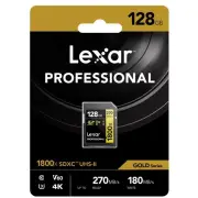 Lexar Professional 1800X SDXC UHS-II SD Card Capacity: 128GB