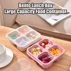 Divided Lunch Box Stackable Multifunctional Bento with 4 Compartments for Food