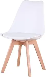 Stable Nordic Style Office Chair，Ergonomic Comfortable Desk Chair with Padded Seat，Wooden Feet Dining Room Living Room Computer Chair Mobile