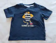 Geelong Cats AFL Boys Navy Blue Mascot Printed Short Sleeve T Shirt Size 4 New