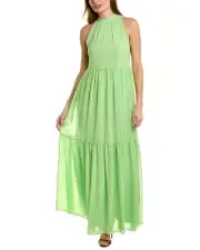 AIDAN MATTOX Aidan By Tiered Maxi Dress In Lime Green SIZE 6