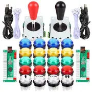 Arcade Gaming DIY Kit: 2 Joysticks, 20 LED Lit Buttons - Ideal for MAME Style