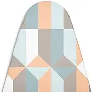 Encasa Homes Ironing Board Cover with Extra Thick Pad, Standard (Fits Medium Boards 14 x 42 inch) Elasticated for Perfect Fit, Scorch & Stain Resistant, Durable - Blocks