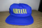 UO NIRVANA Rope Trim Baseball Snapback Hat Blue Flat Brim New with Tags OSFA