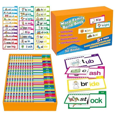 Word Family Flip Books 30 Read and Rhyme Flip Books ABC Word Families Flash Card