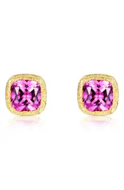 Lafonn Created Sapphire Cushion Stud Earrings in Purple at Nordstrom One Size