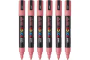 Uni Pc-5M Posca Poster Marker Medium Bullet Tip 2.5Mm Coral Pink 6 Pack