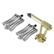 OG Line Twisted 22.2 Stem Gold, Butterfly Triple Square Twisted 1/2 Pedals Chrom