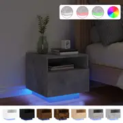 Bedside Cabinet with LED Lights Side Table Nightstand Bedroom Living Room vidaXL