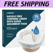 75 Count Disposable Commode Liners with Super Absorbent Pads - Medical Grade