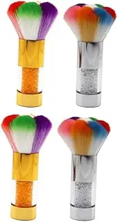 Minkissy 2sets Nail Dust Brush Set Makeup Nail Cleaner Dust for Acrilico Ergonomic Handle Safe Materials 2pcs*2