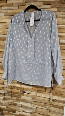 NWT H&M Grey Tunic Blouse - Size 14