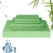 LINENOVA 2000TC Hiqh Quality Bamboo Blend Sheet Set - Avocado - Size Queen