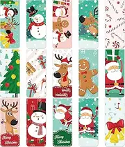 30 Pieces Christmas Bookmarks Magnetic Bookmarks Cute Magnet Page Clips Bookmark with Santa Snowman Reindeer Pattern for Kids Students School Home Reading Office Stationery