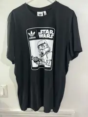 Adidas Originals STAR WARS T-Shirt Men's Size 2XL Storm Trooper Black