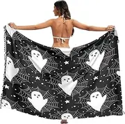[RPLIFE] Cute White Black Eyes Beach Sarong, Summer Long Sarong Wraps Women, Large, Cute White Black Eyes, Medium
