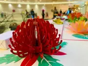Aussie Native Flower Red Waratah 3D Pop Up Greeting Card Blank Get Well Handmade