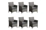 Livsip Outdoor Dining Chairs Patio Chairs Set Rattan 6X