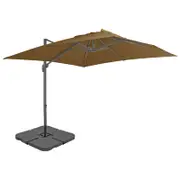 Outdoor Umbrella with Portable Base Taupe