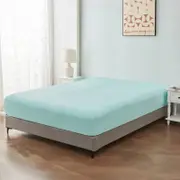 LINENOVA Premium Cotton Blend Deep Pocket Fitted Sheet - Single, Mint