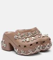 [Simone Rocha] Simone Rocha x Crocs Siren embellished platform clogs UK 7 brown