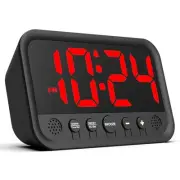 Small LED Digital Clock for Bedroom, Loud Alarm Clock for Heavy Sleepers
