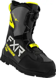FXR X-Cross Pro BOA Snowmobile Boots, black-yellow, Size 45 for Men Black Yellow
