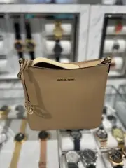 Michael Kors Jet Set Travel Small Crossbody Handbag Messenger Bag Purse- Camel