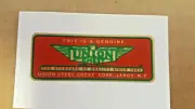 UNION Chest Tool Box 1930s - 1940s Water Slide Decal like orignal