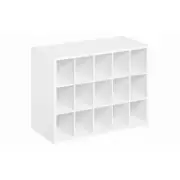 19 In. H X 24 In. W X 12 In. D White Wood Look 15-Cube Storage Organizer