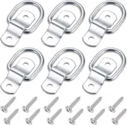 6 Pack D Ring Tie down Anchors 1/4" Heavy Duty Iron Trailer Tie down Hooks for T