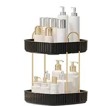 Rotating Makeup Organizer - Cosmetic Display Case Rectangular Desktop Storage Box | Versatile Makeup Organization Holder Rack for Lipstick Lotion Perfume
