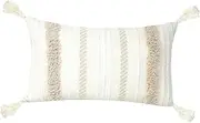 Cabilock Cotton Thread Woven Pillowcase Home Tassel Pillow Cover Sofa Throw Pillow Cover