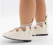 I'M A Girly White Flat Boots Doll Accessories 43-46cm Doll Clothes 0766
