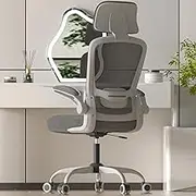 Mimoglad Office Chair, High Back Ergonomic Mesh Chair Desk Chair with Adjustable Lumbar Support and Headrest, Swivel Task Chair with flip-up Armrests for Guitar Playing, BIFMA Passed