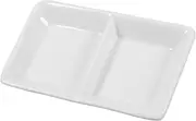 Generic Pure White Ceramic Divided Sauce Dishes Compartment Snack Serving Tray for Condiments Spices and Dips for Everyday Use and Gatherings