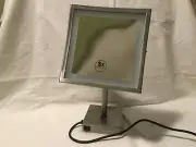 GURUN Square Tabletop Clear Makeup Mirror, LED Lighted,3X Magnification, Nickel