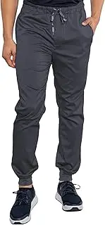 [Med Couture] RothWear 7777 Men's Bowen Jogger Scrub Pant, Pewter, Medium