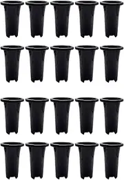 Binxind 20Pcs Plastic Deep Plant Nursery Pots, Thick Stable Tall Tree Pots, Reusable Tall Seedling Plant Container Pots, Deep