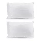 2x Jason Commercial Satin Stripe Premium Bed Easy Care Pillow Case 48x73cm WHT