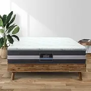 Giselle Bedding 7 Zone King Memory Foam Mattress Topper, Foldable Bed Mattresses Toppers Protector Bamboo Cool Cover Sleeping Mat Home Bedroom, 5cm Thick Removable Washable White Blue