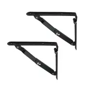2pcs 6Inch Folding Shelf Brackets Wall Mounted Triangle BracketsBlack