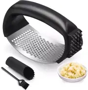 Garlic Press Rocker, Stainless Steel Garlic Mincer and Garlic Crusher, Easy-Sque