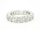14kt White Gold white Sapphire Eternity Band Round Stone 4.00 ct Size 8 Ring New