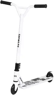 [XCVMKH] Unisex Extreme Racing Scooter High Impact PU Wheel Bicycle Handle an Aluminum Alloy Scooter Black/White/Blue Cool Stunt Scooter Suitable for People Over 8 Years Old