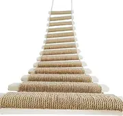 Cat Climbing Ladder Wall Mounted Bridge - Solid Wood Pet Furniture With Hemp Cage, Sisal Rope Shelves, Kitten Toys Tree Tower (Sisal Ladder 100cm)